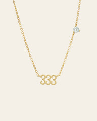 333 Angel Number Necklace with Aquamarine