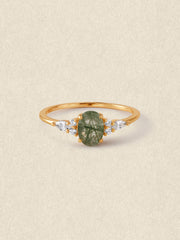 Green Rutilated Quartz Ring