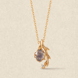 Celeste Lapis Leaf Necklace