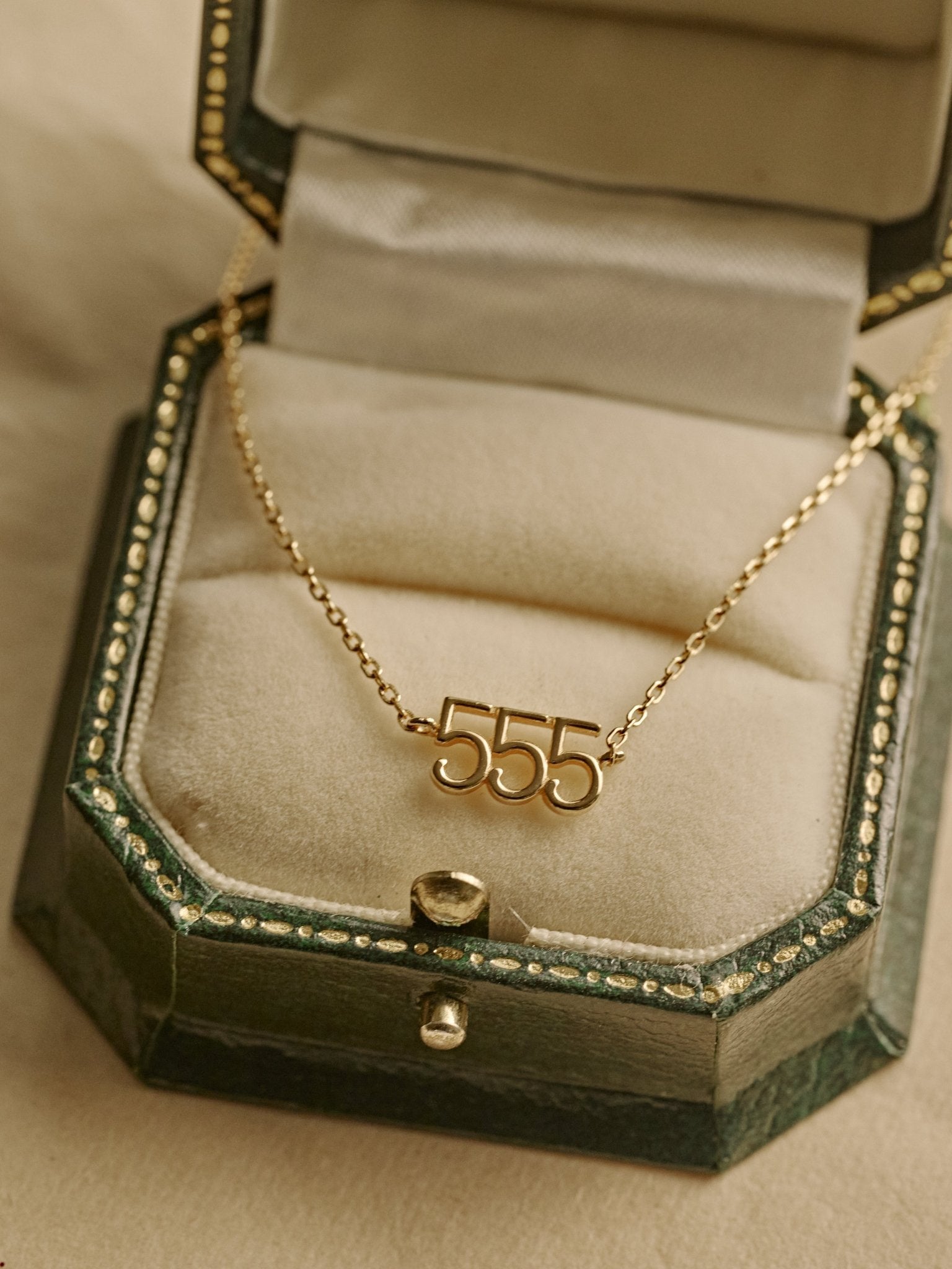 555 Angel Number Choker with Peridot - CAMELLIA