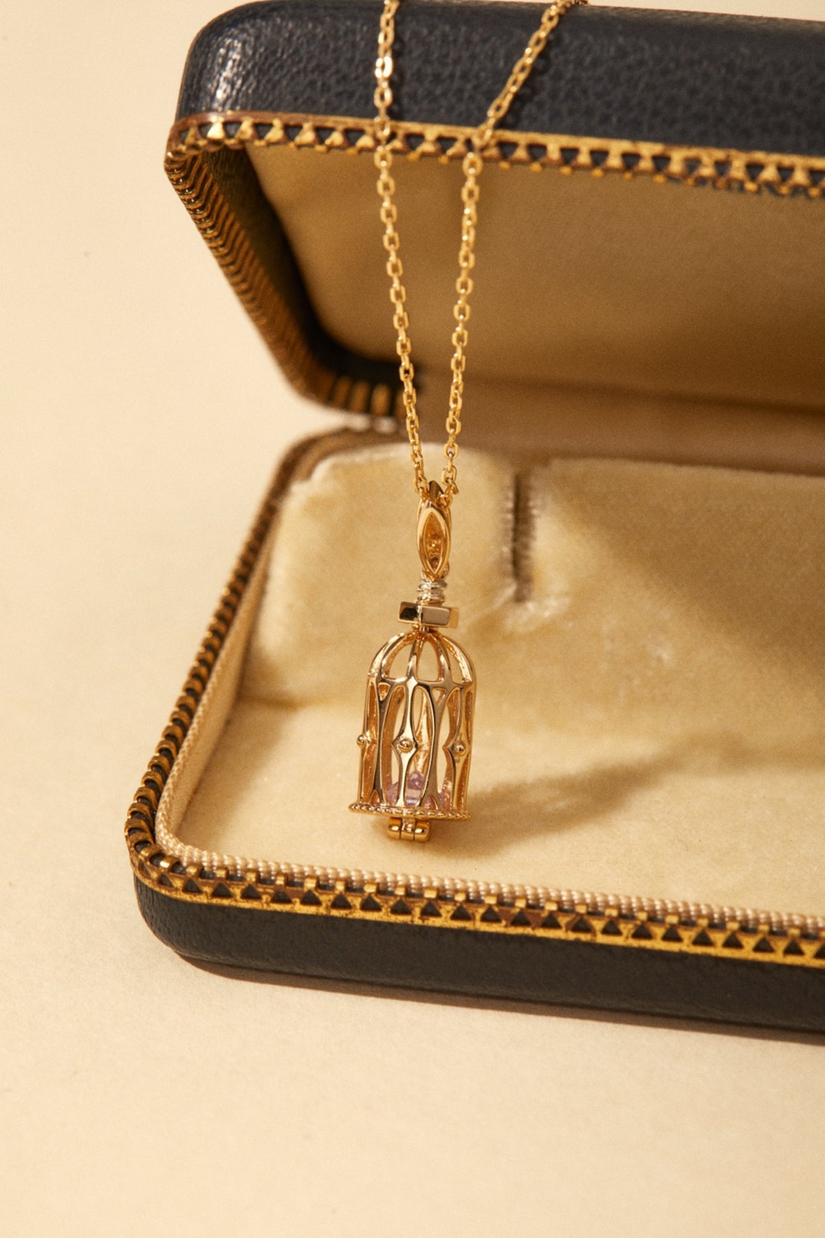 Bellamy Amethyst Birdcage Necklace