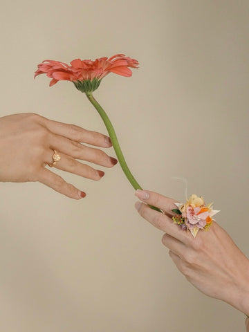 Pink Yellow Purple Flower Ring