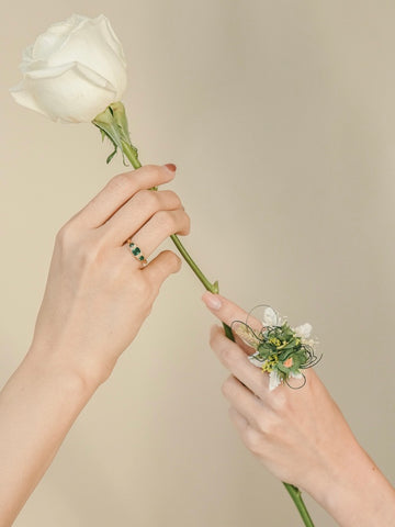 Chloé Green Flower Ring