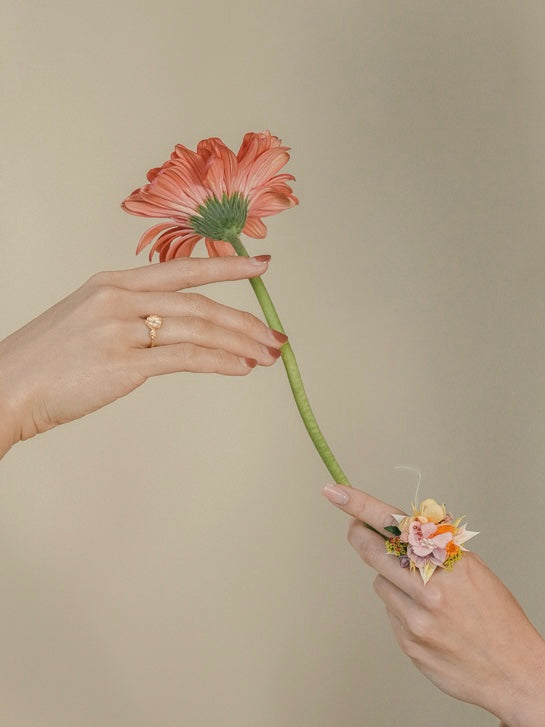 Pink Yellow Purple Flower Ring