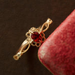 Regal Rosette Garnet Jewelry Set - CAMELLIA 5