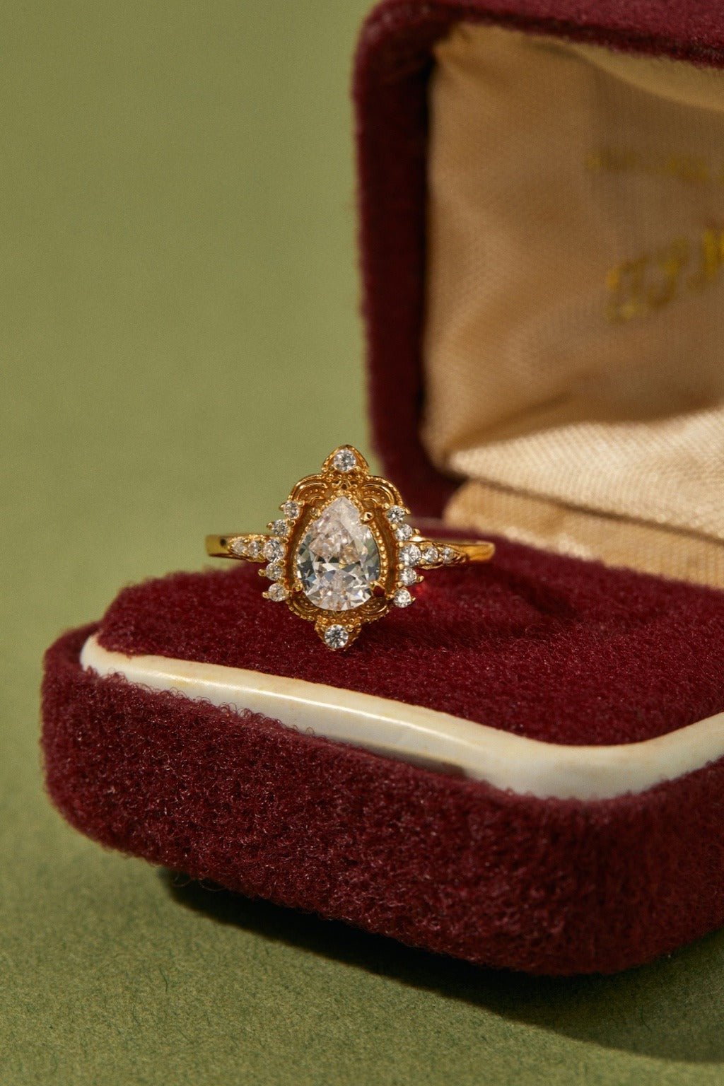 Aurélie Diamond Drop Ring - CAMELLIA 5