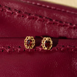 Regal Rosette Garnet Earrings