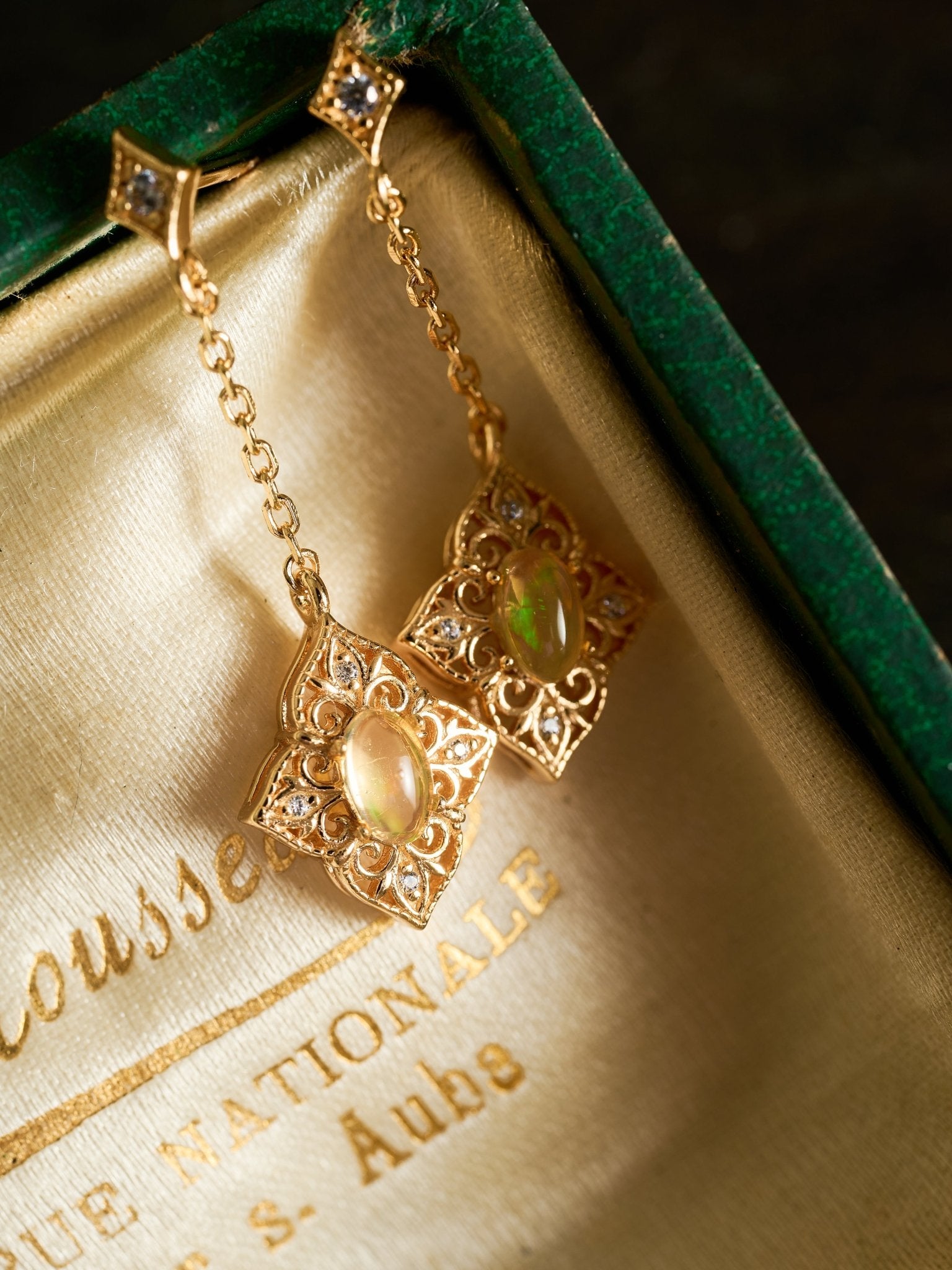 Aurielle Opal Dangle Earrings - CAMELLIA