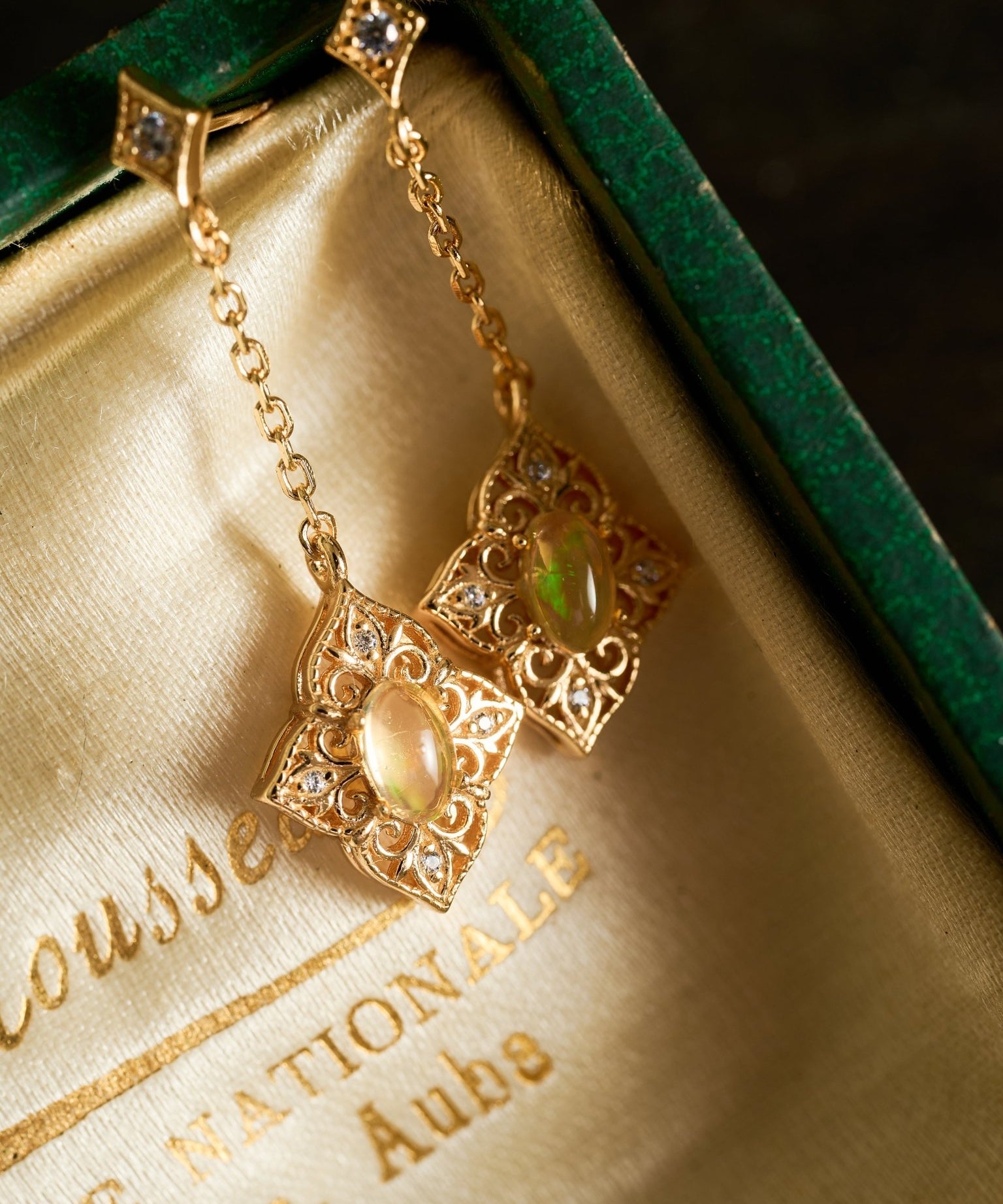 Aurielle Opal Dangle Earrings - CAMELLIA