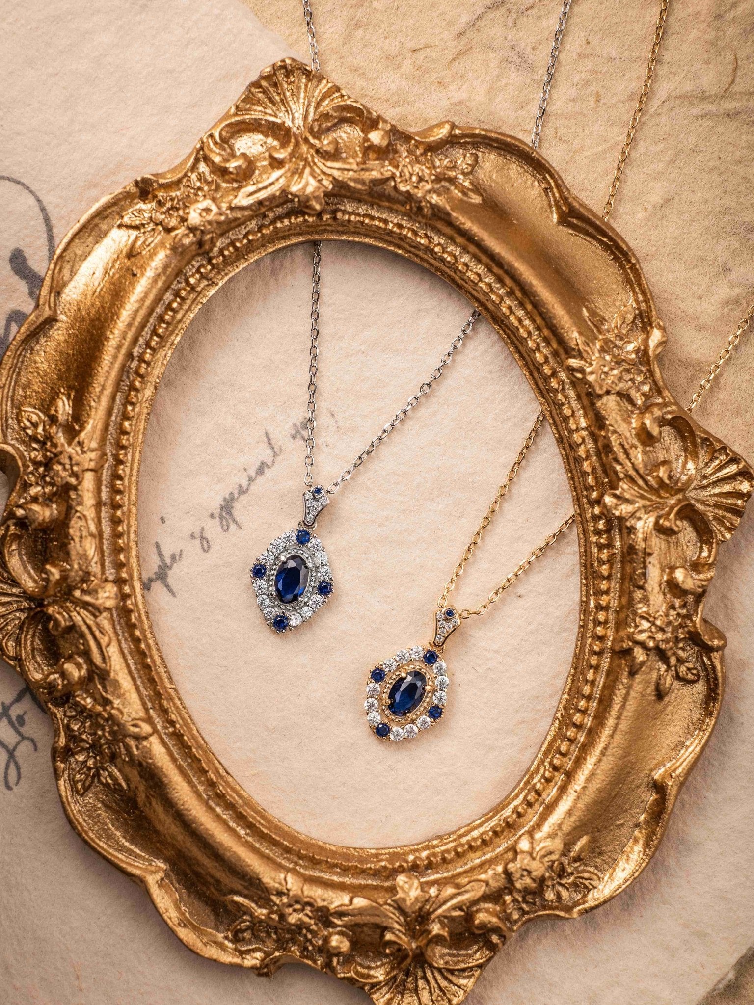 Eta Sapphire Necklace - CAMELLIA Silver