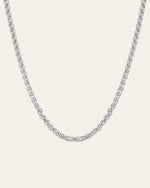 The 3mm Circle Chain Necklace by CAMELLIA is elegantly displayed against a plain white background, highlighting its sleek design.