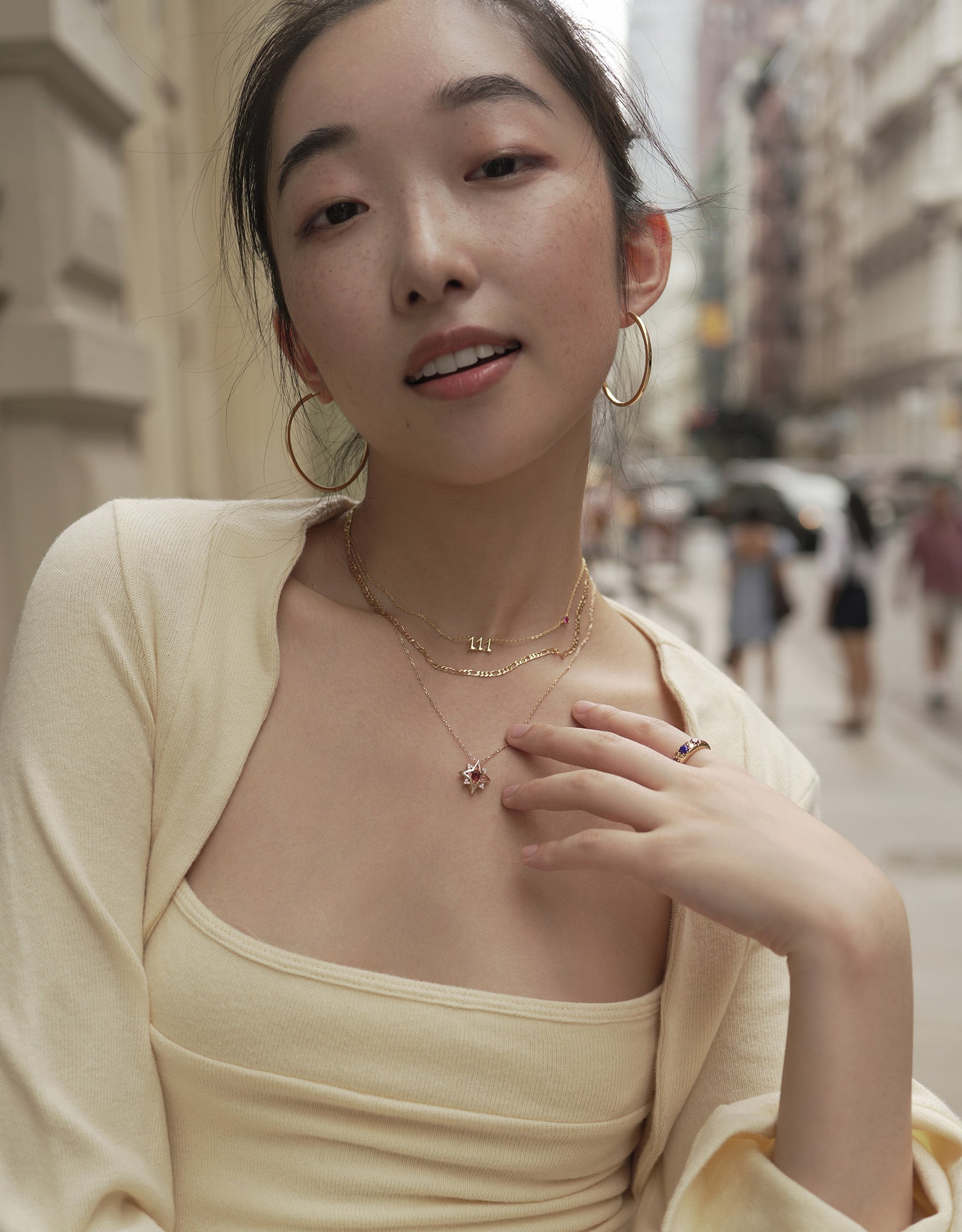New York Birthstone Pentagram Necklaces - CAMELLIA Ruby