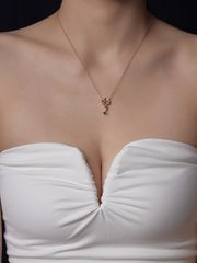 Nerissa Peony Sapphire Necklace - CAMELLIA Yellow Gold 18"