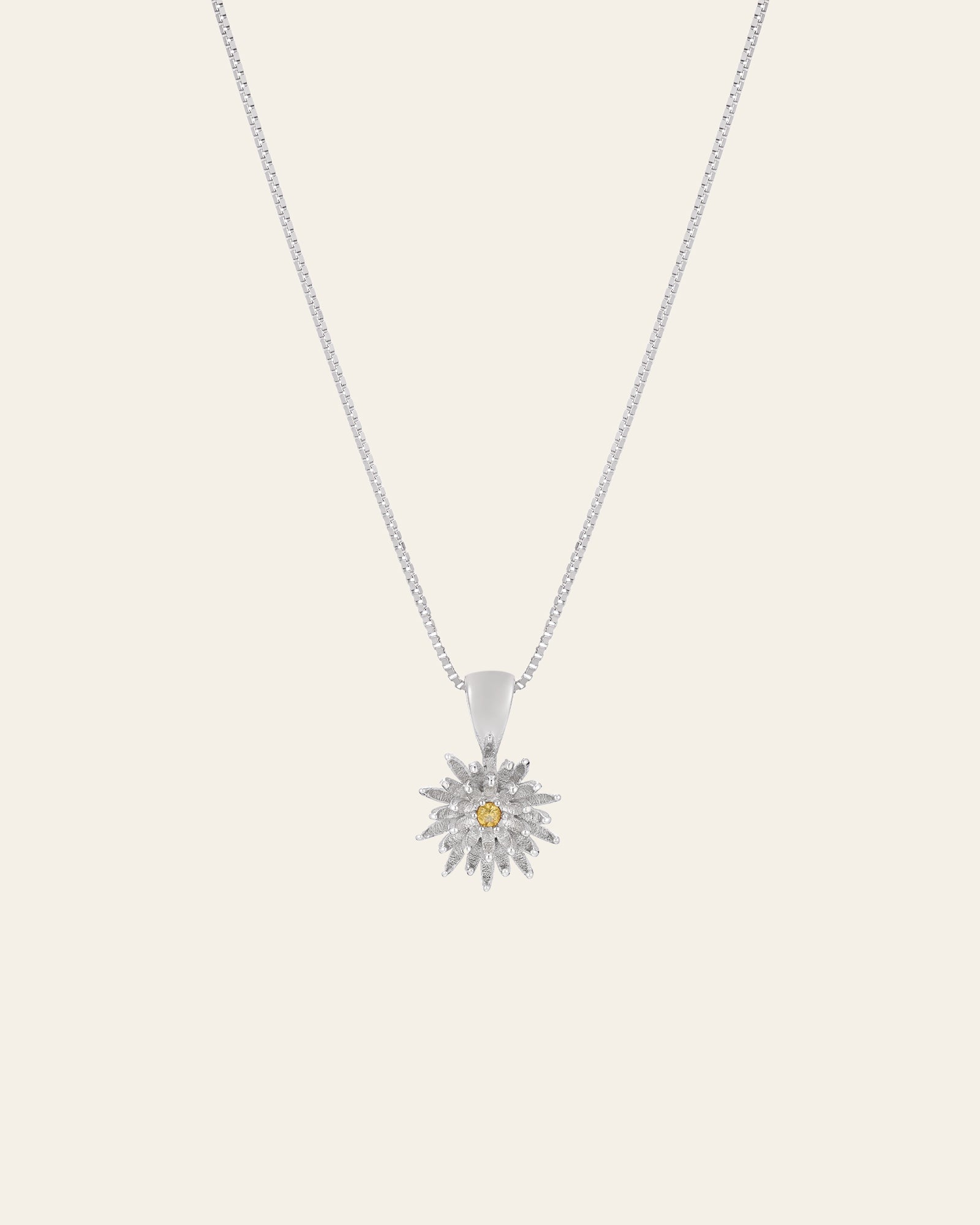 Elsa Chrysanthemum Citrine Necklace