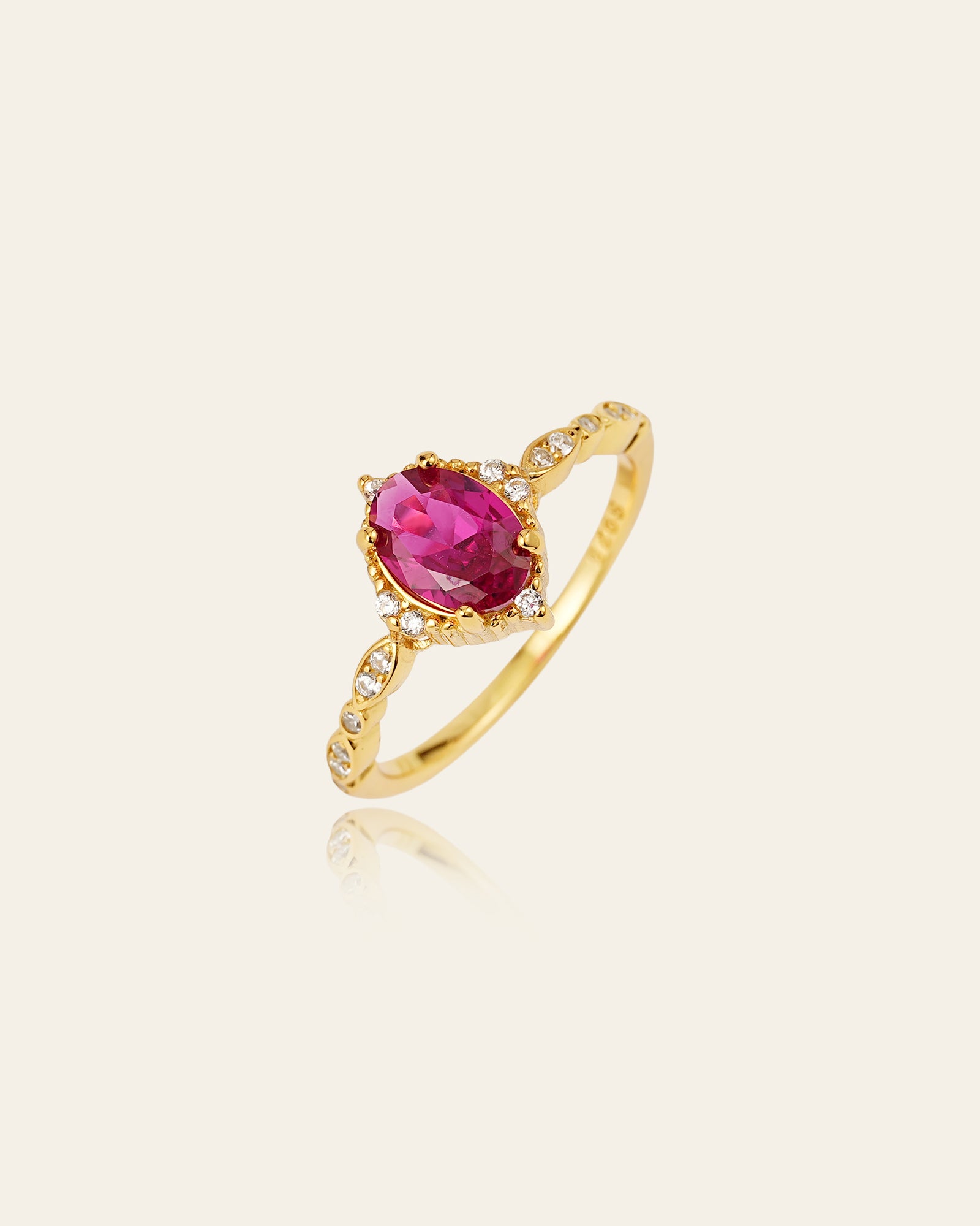 Verdure Ruby Ring - CAMELLIA 6 Gold