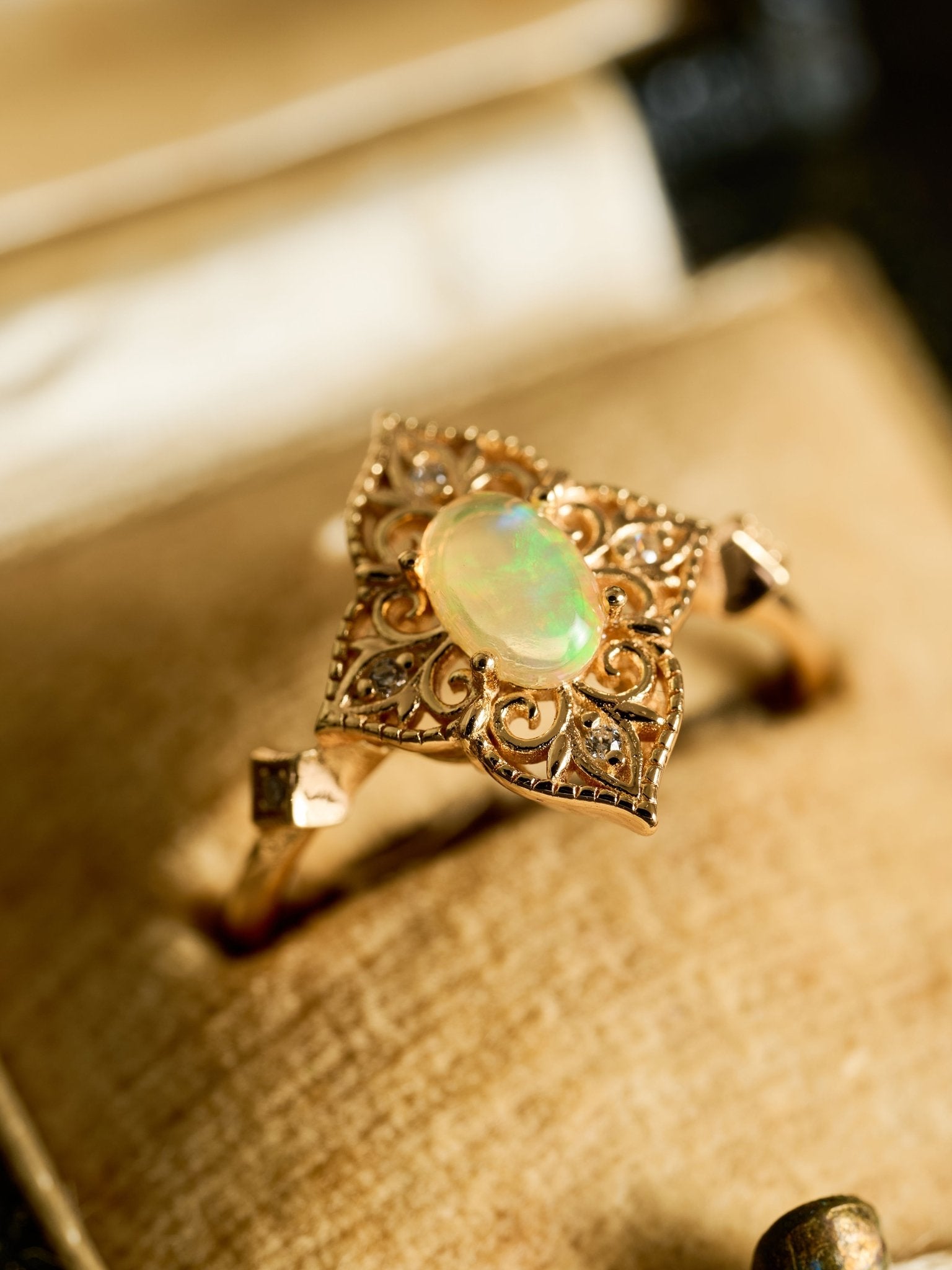 Aurielle Opal Adjustable Ring - CAMELLIA
