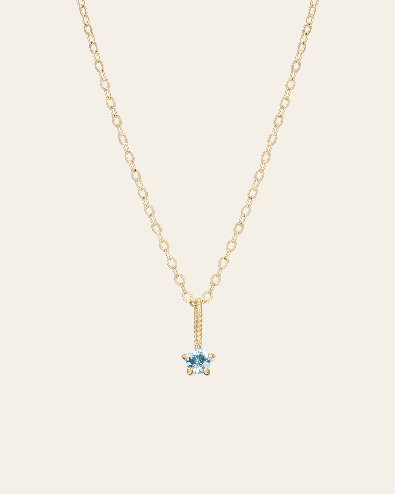 Petite Aquamarine Necklace - CAMELLIA