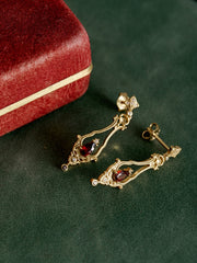 Sophina Garnet Earrings - CAMELLIA Yellow Gold