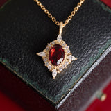Claire Garnet Diamond Jewelry Set - CAMELLIA 5