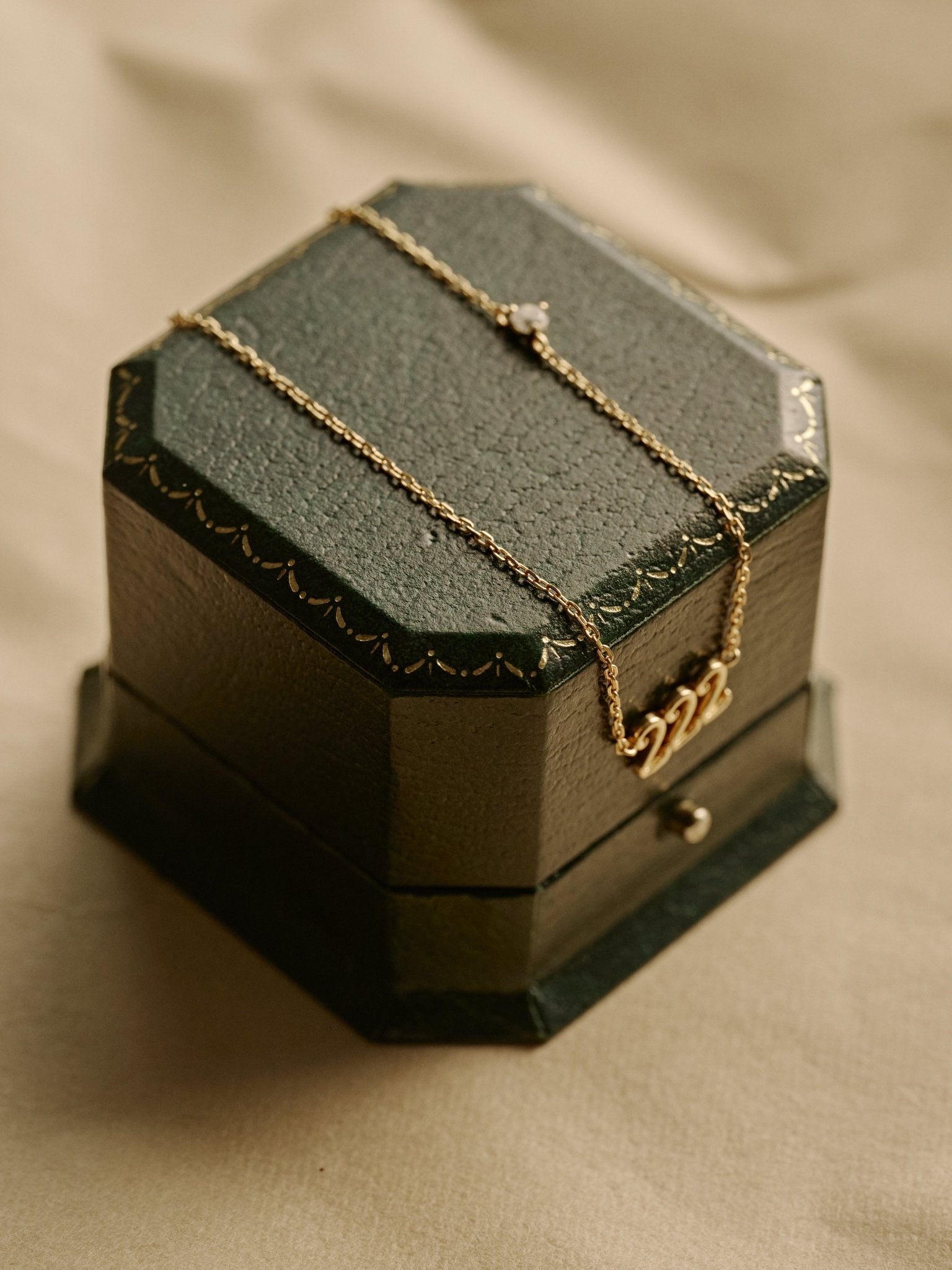 222 Angel Number Choker with Moonstone - CAMELLIA