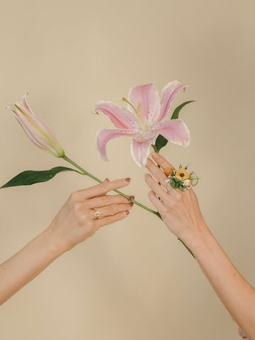 Green Yellow Flower Ring