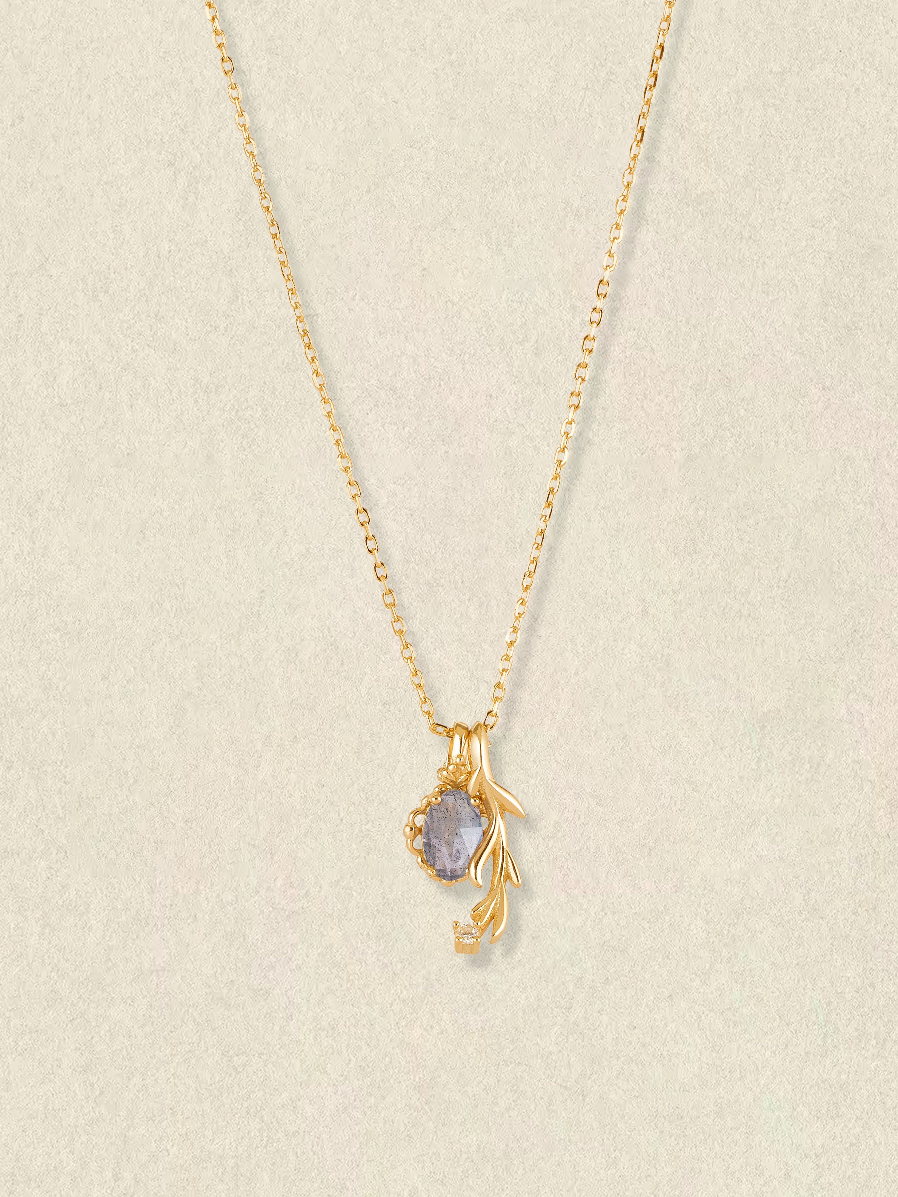 Celeste Lapis Leaf Necklace