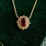 Garnet Petal Necklace - CAMELLIA