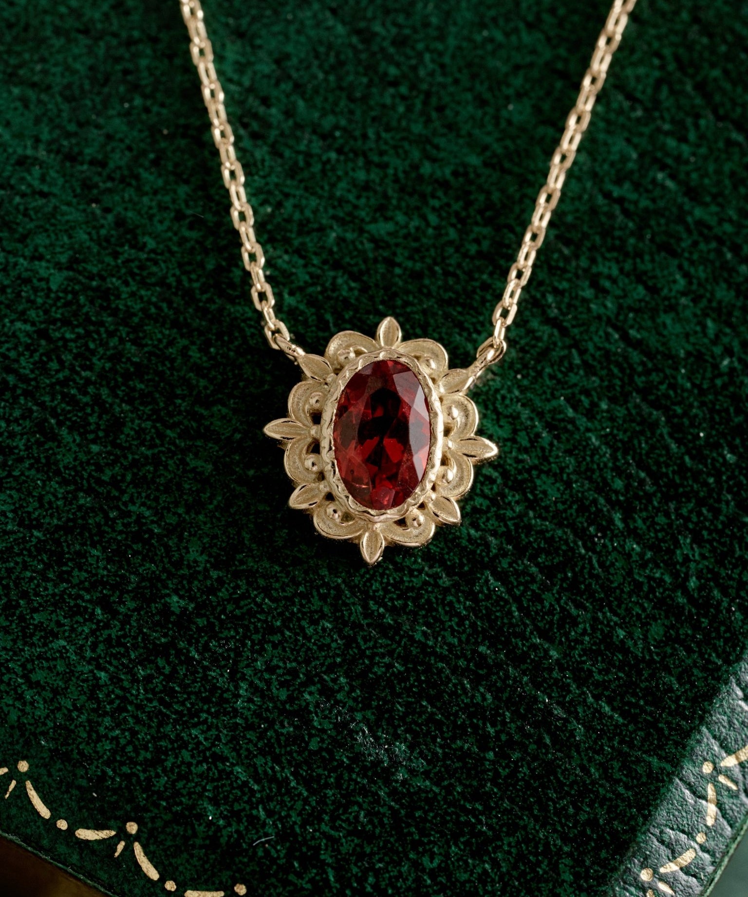 Garnet Petal Necklace - CAMELLIA
