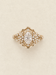 Oval-Cut Lab-Grown Diamond Floral Cluster Ring in 18K Solid Gold