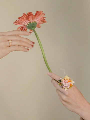 Pink Yellow Purple Flower Ring