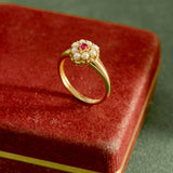 Ruby Pearl Heart Ring