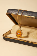 Amber Opaline Relic Necklace - CAMELLIA Simple Chain
