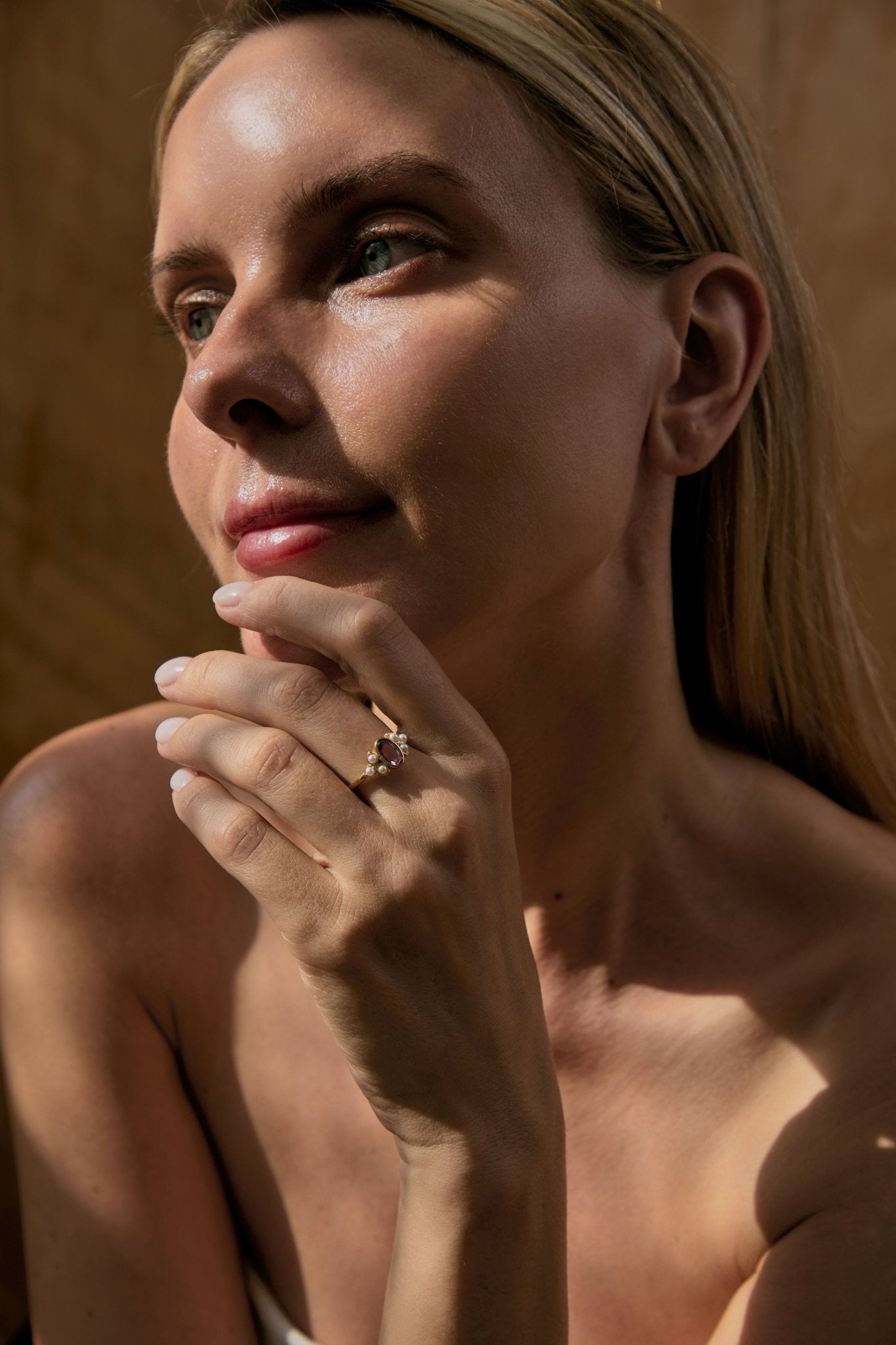 Amelie Amethyst Pearl Ring - CAMELLIA 5