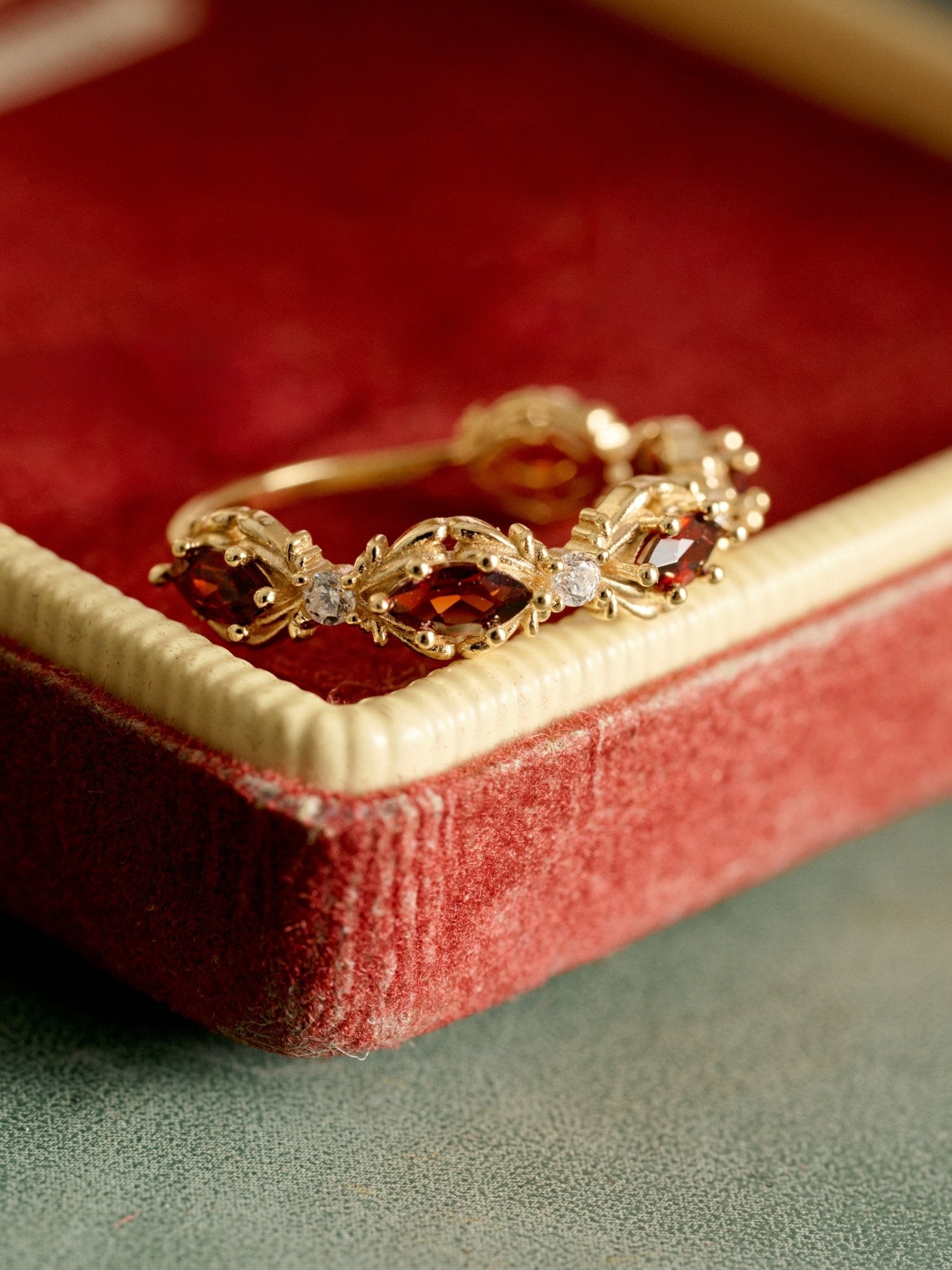 Aurelia Garnet Starburst Ring - CAMELLIA 6