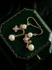 Audrey Opal Pearl Earrings - CAMELLIA White Gold