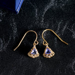 Astra Tanzanite Trilliant Drop Earrings - CAMELLIA