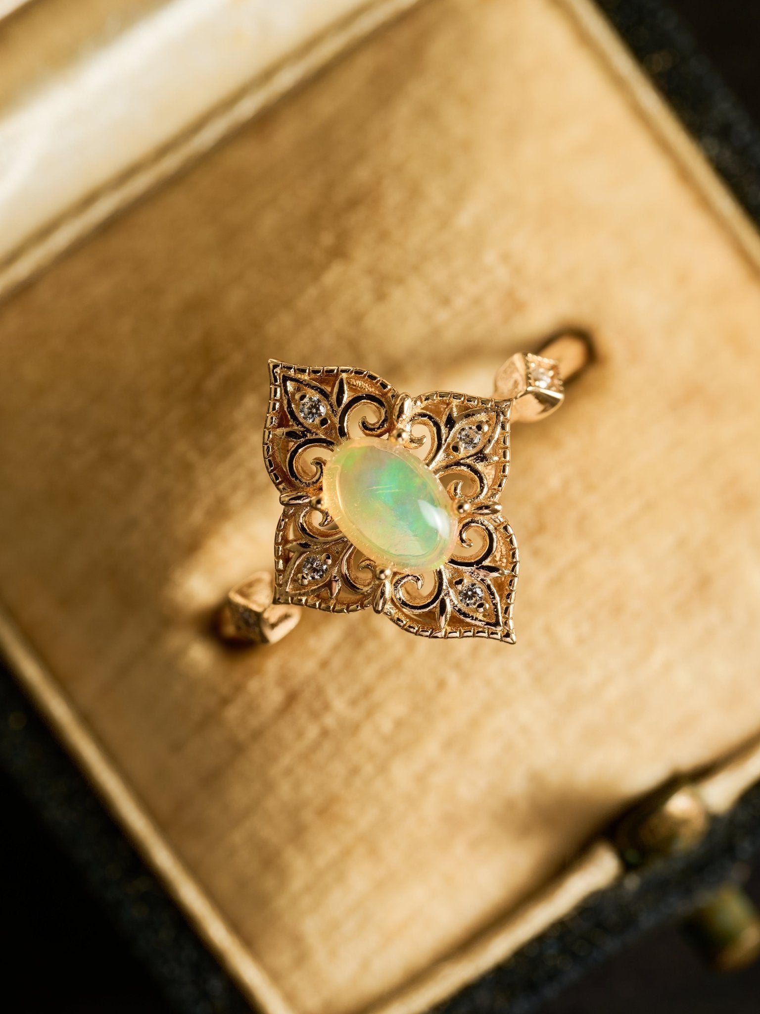 Aurielle Opal Adjustable Ring - CAMELLIA