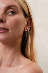 Sleeper Chain Hoop Earrings - CAMELLIA Yellow Gold