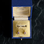 Astra Tanzanite Trilliant Drop Earrings - CAMELLIA