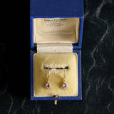 Astra Tanzanite Trilliant Drop Earrings - CAMELLIA