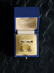 Astra Tanzanite Trilliant Drop Earrings - CAMELLIA