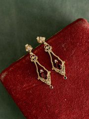 Sophina Garnet Earrings - CAMELLIA Yellow Gold