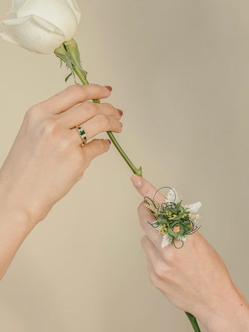 Chloé Green Flower Ring