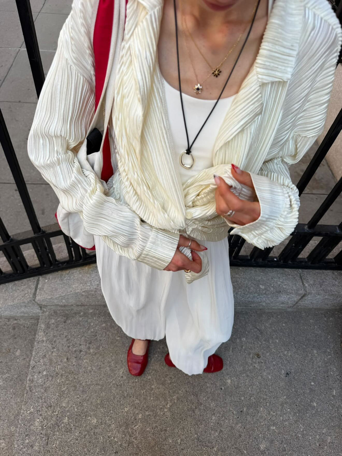Customer wearing Camellia jewelry