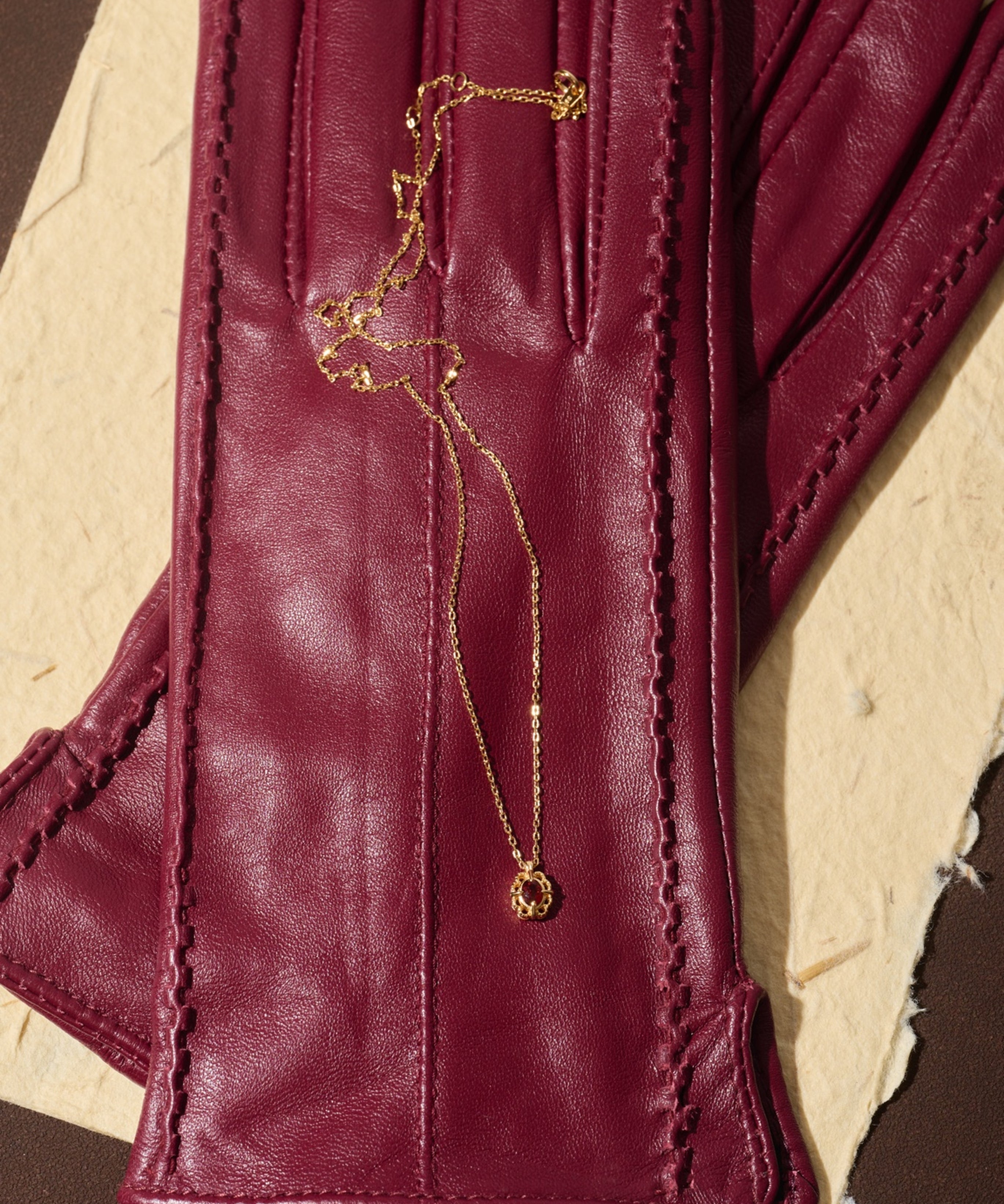 Regal Rosette Garnet Necklace