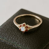 Opal Garnet Daisy Ring