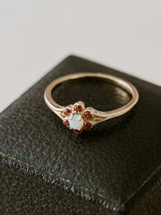 Opal Garnet Daisy Ring