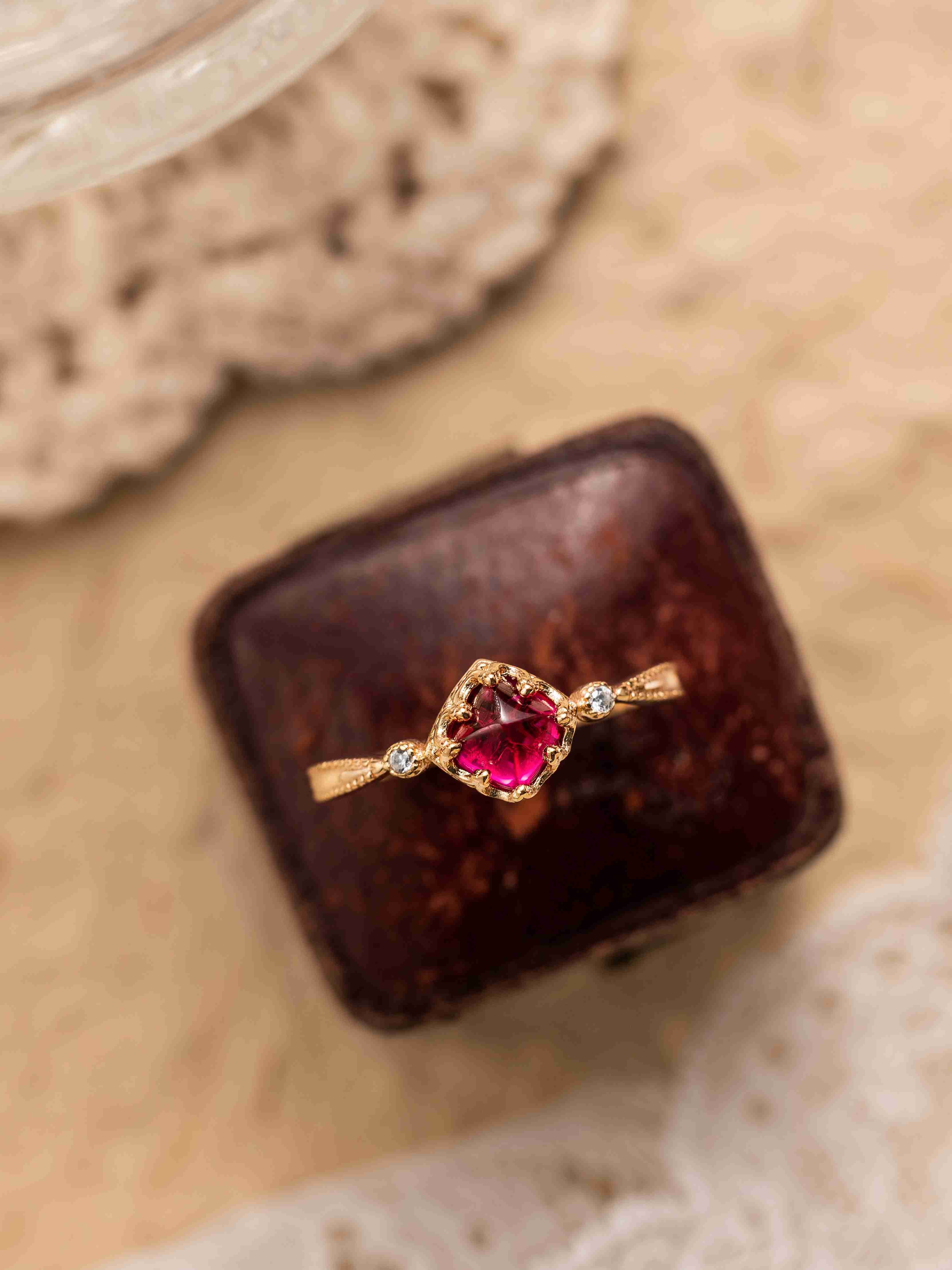 Carena Ruby Ring - CAMELLIA 5 US
