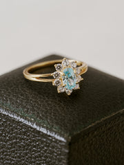 Celeste Topaz Halo Ring