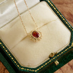 Garnet Petal Necklace - CAMELLIA